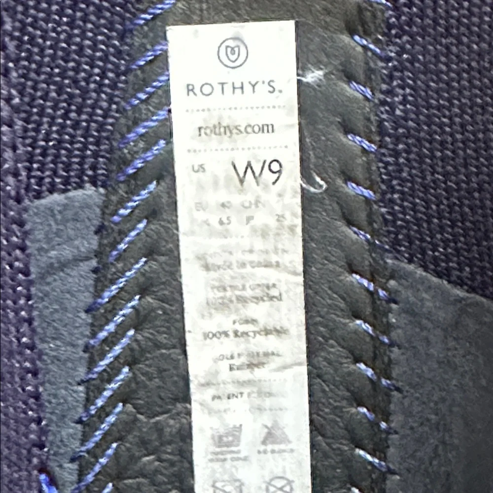 Rothy's The Flat Navy Blue Round Toe Slip-on Ballet Shoes Size 9 - Picture 9 of 10